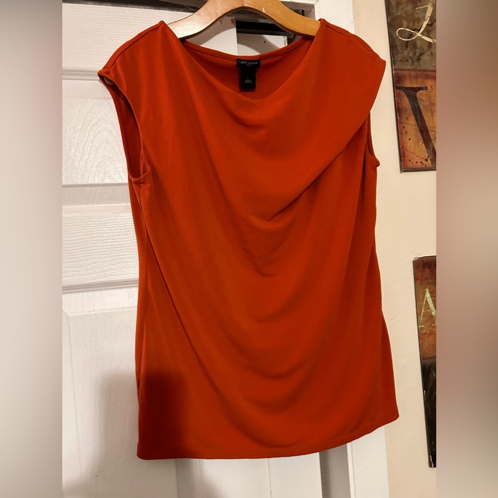 Ann Taylor asymmetrical raunch shoulder blouse.